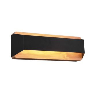 Trio Aplique Rectangular Doble Emisi&oacute;n Led Arino Black Wood Trio Lighting