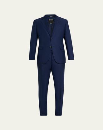 Ermenegildo Zegna Mens 15Milmil15 Micro-Plaid Wool Suit