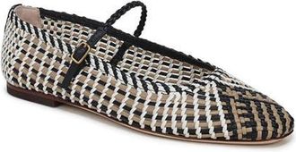 Veronica Beard Ellie Woven Flat in Eclipse/Coconut Sand at Nordstrom, Size 10
