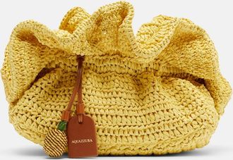 Aquazzura Paradise raffia clutch