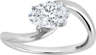 LuvMyJewelry Lilian 1 Ct Oval Lab Grown Diamond Engagement Ring in 14K White Gold at Nordstrom, Size 7