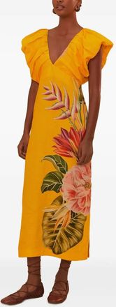 Farm Rio Chemisier midi a fiori - Arancione