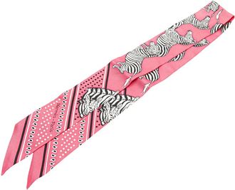 Hermès Foulard Twilly Les Zebres in seta 2000-2025 - Rosa