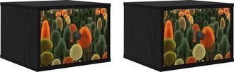vidaXL Mesita De Noche De Pared Zaandam 2 Uds. Roble Negro Vidaxl