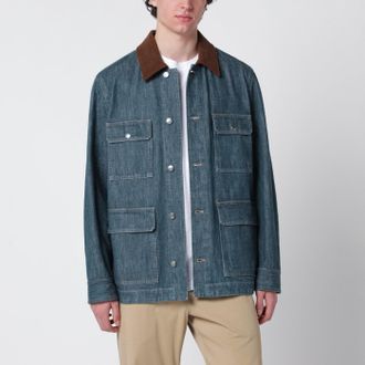 Loro Piana Giacca Cobh in denim blu Midnight Silk