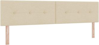 vidaXL Cabecero Con Cabecera Crema 200 Cm Tela Vidaxl