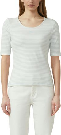 s.Oliver Rundhalsshirt S.OLIVER, Damen, Gr. 36, sky blau stripe, Jersey, Obermaterial: 95% Baumwolle, 5% Elasthan, gestreift, tailliert h&uuml;ftbedeckend, tiefer R