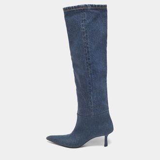 Alexander Wang Slouch Size 37 Blue Denim Knee Length Boots