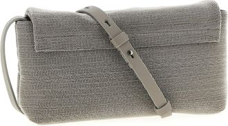 Brunello Cucinelli Womens Clutch Silver Leather Nickel Free