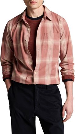 Vince Townes Plaid Cotton Button-Up Shirt in Cherrywood/smock Whi at Nordstrom, Size Xx-Large