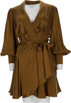 Zimmermann Wrap-Style Mini Dress With Silk Texture And Flared Skirt