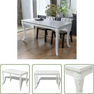 vidaXL vidaXL Tavolo da pranzo lucido - Tavolo da Pranzo 116x66x76 cm Bianco Lucido