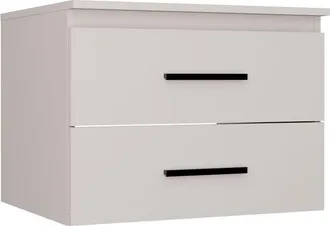 Topeshop Nel 60 Uc Mueble Bajo Lavabo, Suspendido, Ba&ntilde;o, 2 Cajones, Cachemire Beige