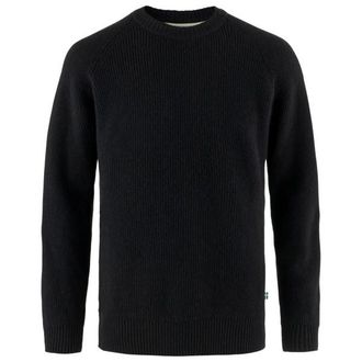 Fj&auml;llr&auml;ven &Ouml;vik Rib Sweater Wollpullover f&uuml;r Herren | schwarz
