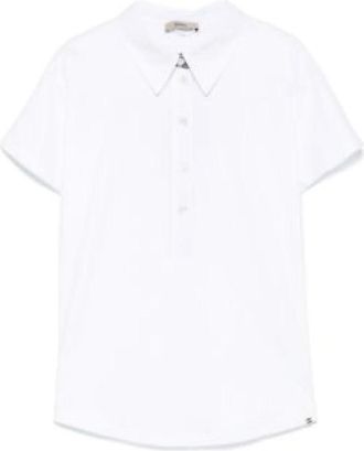 Herno Tops, Dames, Wit, S, Katoen, Katoenen Polo Shirt