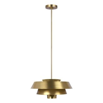 Loops 1 Bulb Ceiling Pendant Light Fitting Burnished Brass LED E27 60W Bulb in Metallics