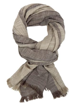 Ella Jonte Mens Scarf Beige Brown Grey or Blue Lightweight Scarf Cotton Viscose, brown, One Size