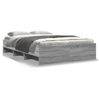 Berkfield Home Bed Frame Frame Grey Sonoma 120x190 cm Small Double Wood