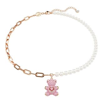 Swarovski Ketting Unisex Teddy Hanger (Roze) 5669166 - unisex - Kettingen - Roze - ONE Size - Accessoires