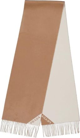 Prada Accessoires, Dames, Beige, ONE Size, Double Cashmere Sjaal