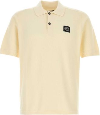 Stone Island Cream cotton polo shirt