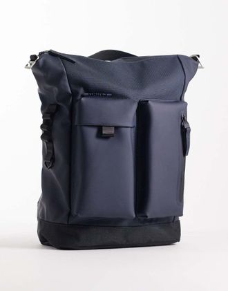 Rains 12960 Otaru - Zaino impermeabile blu navy con tasca