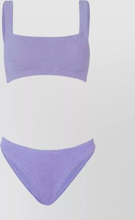 Hunza G crinkle off-shoulder square-neck swimsuit