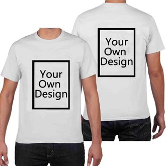 Generic Custom T Shirt for Men Personalised Shirts with Photo Text Funny Printed Shirts Novelty Customised Tees Back and Front White M