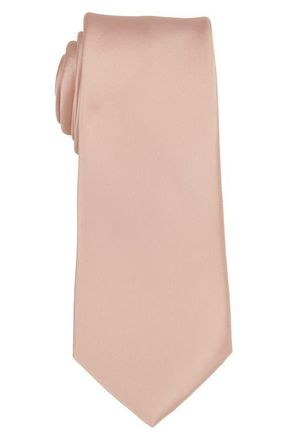 Brooklyn Brigade Mens Solid Satin X-Long Tie in Pale Blush at Nordstrom