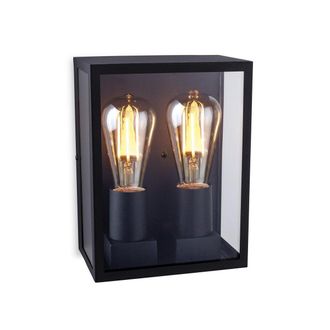 Netlighting Houston Outdoor Flush Box Wall Light Black IP44 E27