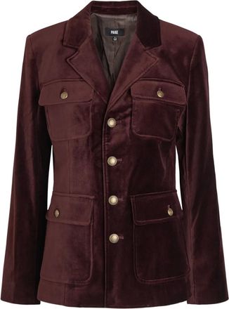 Paige Reign button pocket blazer - women - Cotton/Spandex/Elastane - 10 - Red