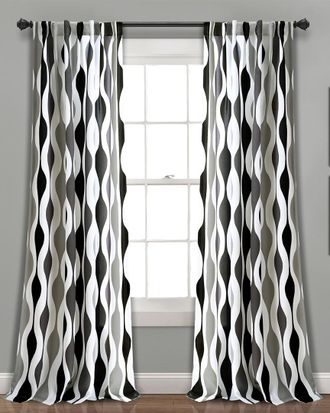 Triangle Home Fashions Mid Century Geo Room Darkening Window Curtain Panels
