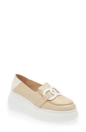 Wonders Platform Loafer in Natural /off-White Leather at Nordstrom, Size 9.5-10Us