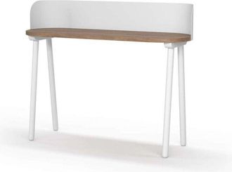 HERDASA Herdasa - Mesa estudio Mod-634 acabado en color nogal/blanco, 40 x 120 x 95 cm (fondo x ancho x alto)