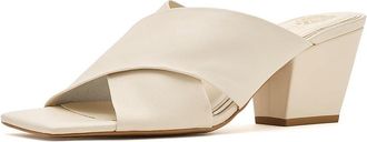 Vince Camuto Kespa Cross Band Mule Sandals Womens Sandals Creamy White : 5.5 M, Leather
