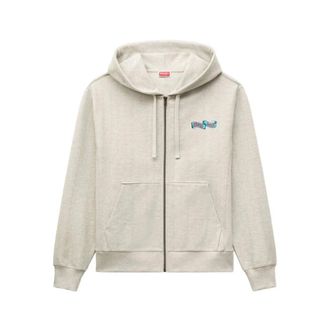 Kenzo Hoodies & sweatvesten, Heren, Grijs, M, Katoen, Jumping Tiger Zip-up Hoodie