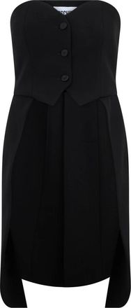 Moschino Tops, Dames, Zwart, M, Wol, Mouwloze top met hartvormige halslijn