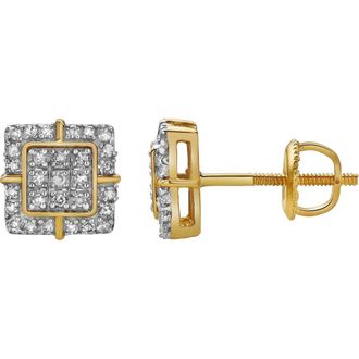 LuvMyJewelry Empatia 10K Yellow Gold Diamond Unisex Earrings - 0.15 Cts at Nordstrom