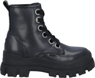 Buffalo Enkellaarsjes - Dames - Veterlaarzen - Zwart - 40 EU - Schoenen