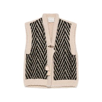Forte_Forte Chevron-pattern Tassel-detail Jacket