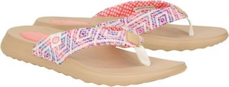 Hey Dude Womens Christi Flip Baja Flip Flops In Blue/pink/multi