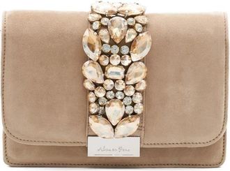 Alma En Pena Juwelenvlak Schoudertas - Dames - Clutches - Beige - ONE Size - Leer - Tassen