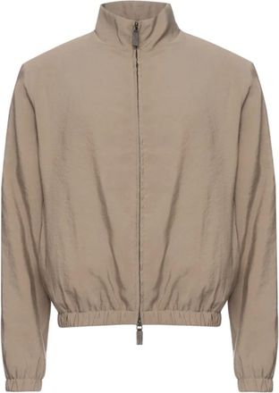 Emporio Armani Zipped Jacket - Heren - Zomerjassen - Grijs - L - Polyester - Jassen