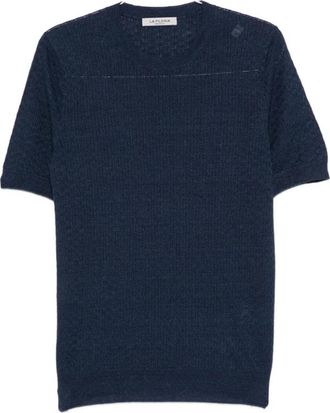 La Fileria T-shirt - Heren - Ronde hals truien - Blauw - 4XL - Katoen - Truien & Vesten