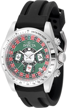 Invicta Speedway 50492 Herenhorloge - Quartz Uurwerk - Roestvrij Staal met Groen Wijzerplaat - 39 mm