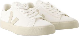 Veja Womens Campo Sneakers - Veja Leather White Suede Calfskin Shoes