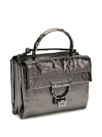 Coccinelle Grey Glossy Crinkled Texture Handbag