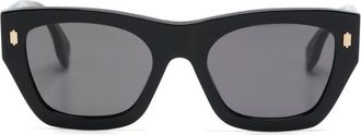 Fendi logo-arm square-frame sunglasses - women - Acetate - 53 - Black