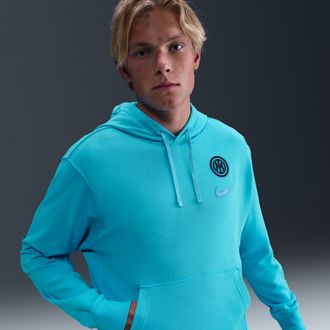 Nike Inter Milan Club Nike Mens Soccer Pullover Hoodie in Blue | HM3026-447