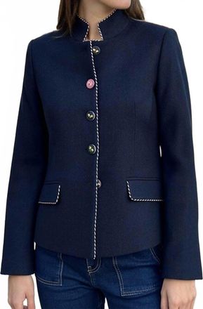 Vilagallo Dora Button Front Jacket In Navy
